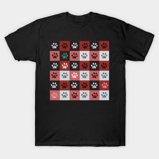 Christmas paw prints T-Shirt